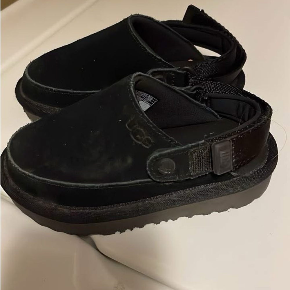 UGG Kids Black Slip-On Slippers